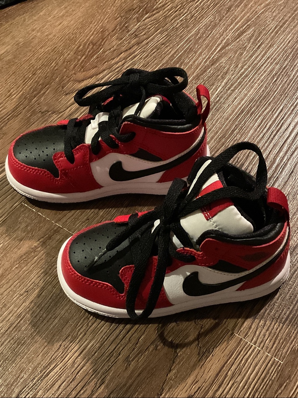 Nike Kids Red, Black & White High-Top Sneakers